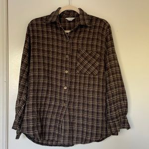 Brown Plaid Flannel Shirt